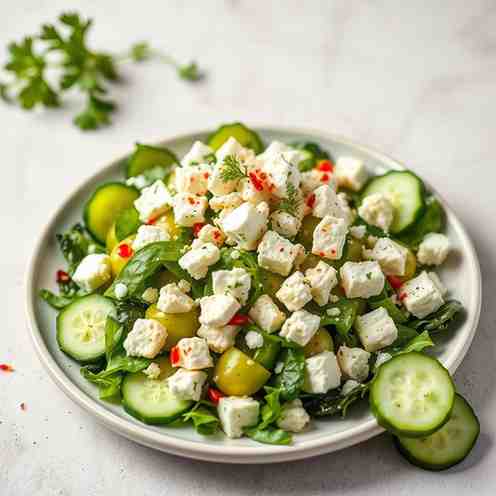 Crunchy Cucumber Feta Salad - Best Low Carb Vegetarian Recipe